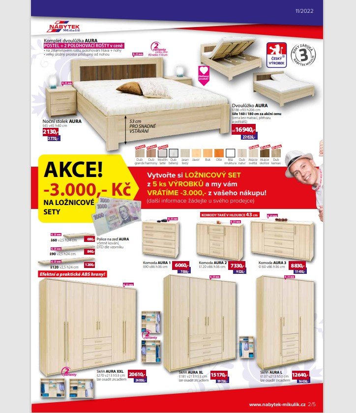 Nábytek Mikulík, akce LOŽNICE -3.000,- Kč 2