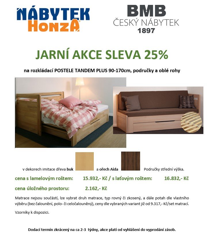 BMB TANDEM PLUS jarní sleva na dekory buk a ořech