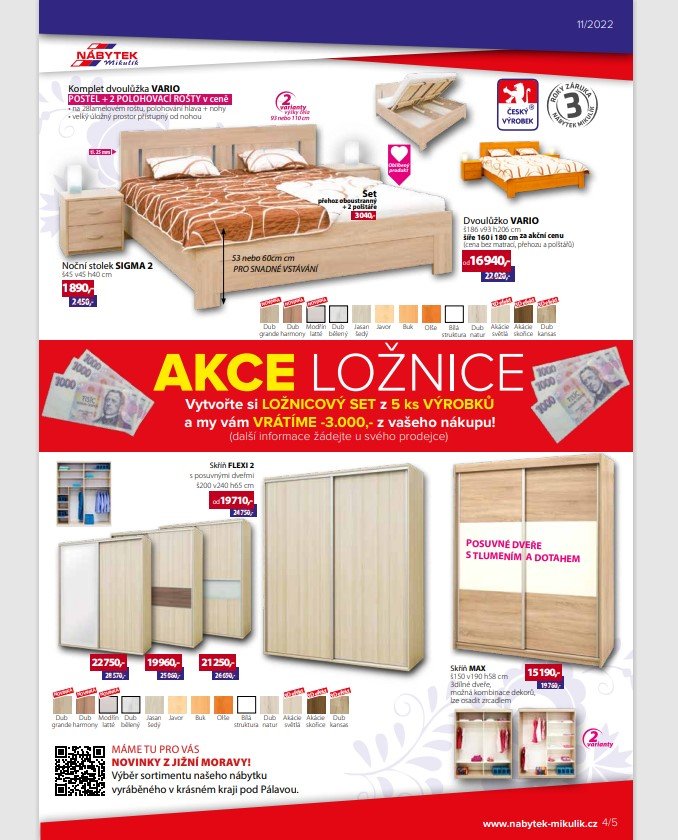 Nábytek Mikulík, akce LOŽNICE -3.000,- Kč 4